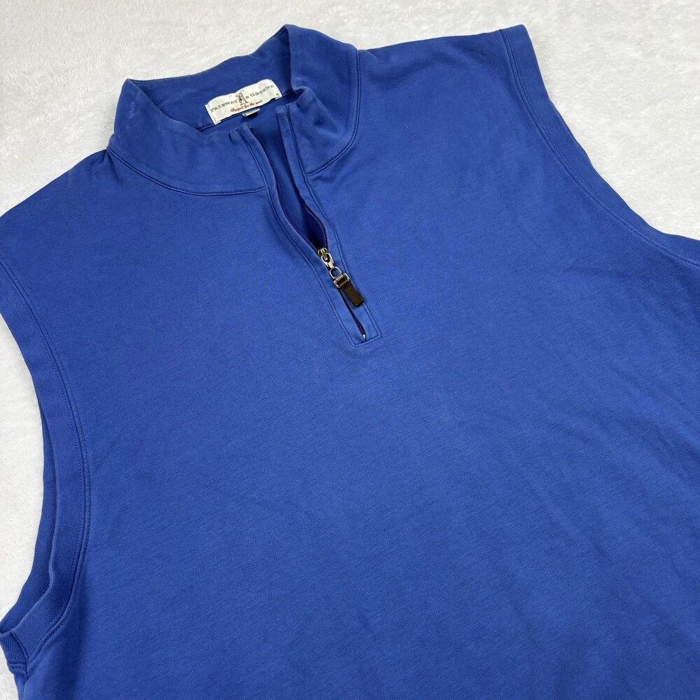 Fairway & Greene Vest Mens 2XL Blue 1/4 Zip Mock Neck Pima Cotton Lightweight